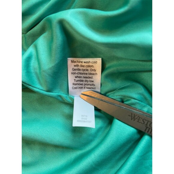 NWT Nine West Wrap Dress Teal Mint Green Midi Spaghetti Straps V-Neck Tie XXL‎ - Picture 5 of 16